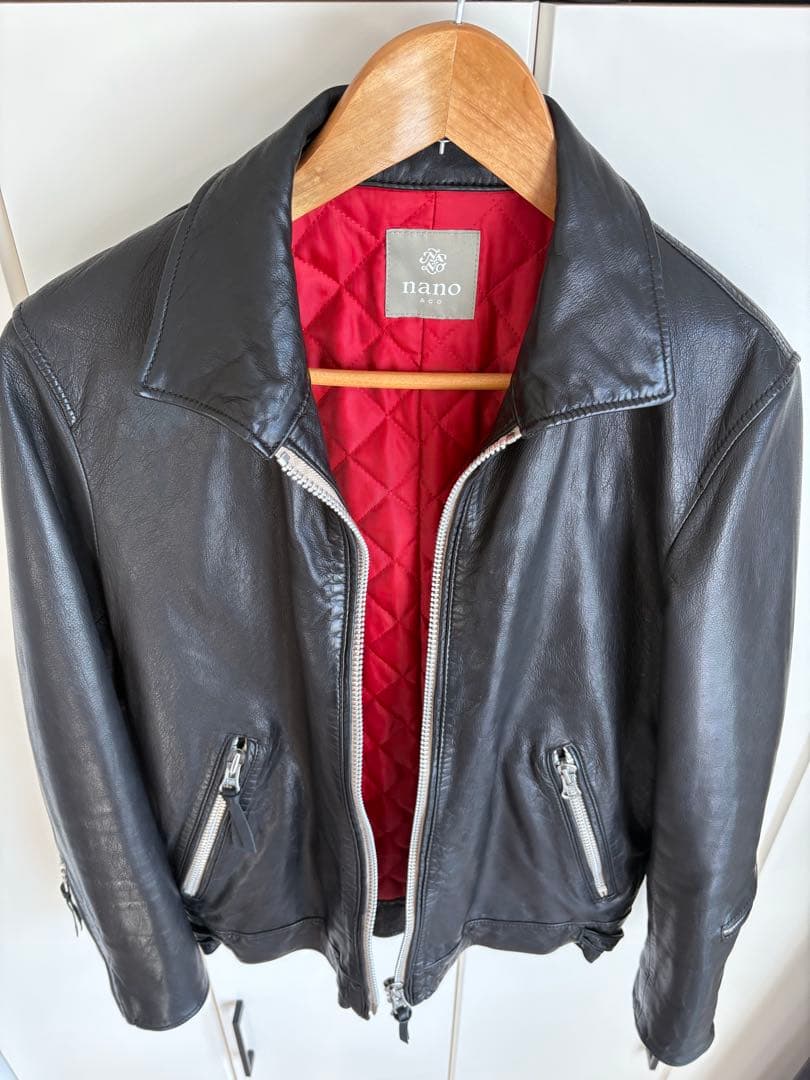 NANO universe ナノユニバース　シングルライダースジャケット 黒