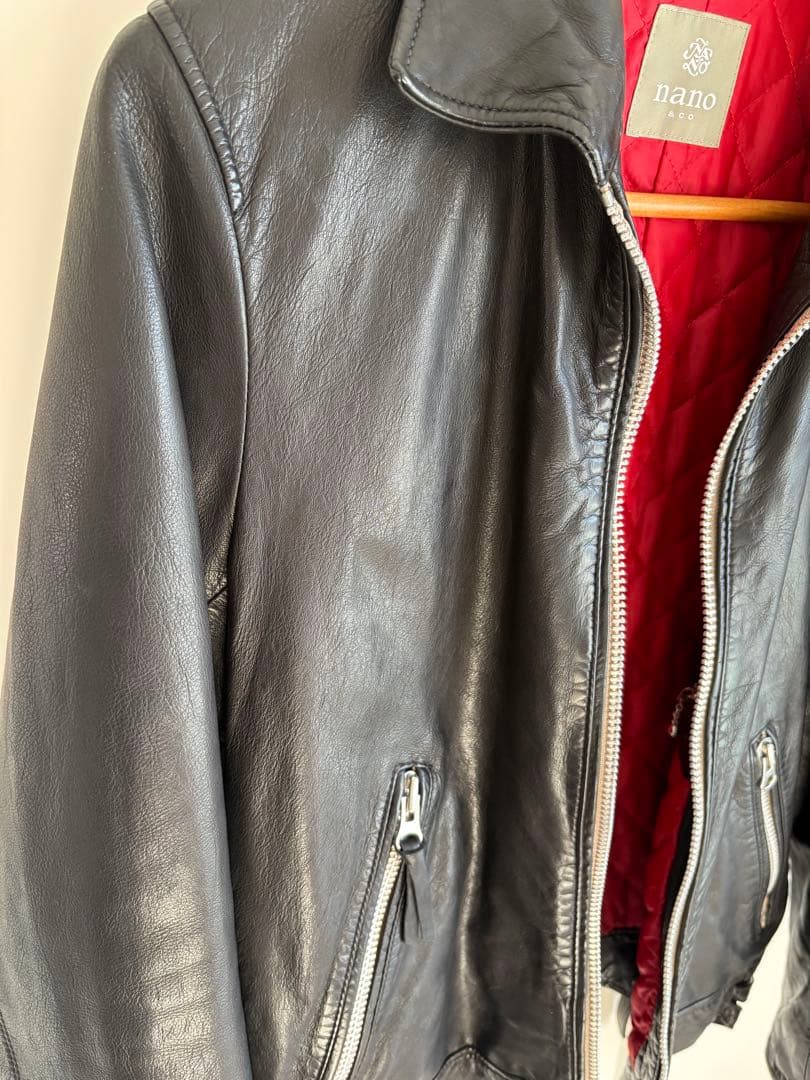 NANO universe ナノユニバース　シングルライダースジャケット 黒