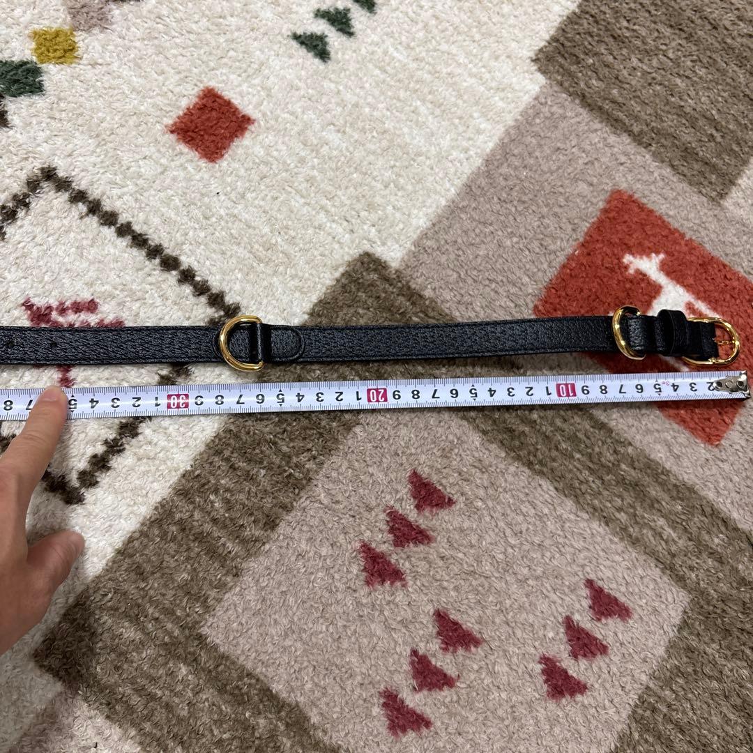 GUCCI ブラック レザー リード　Sサイズ