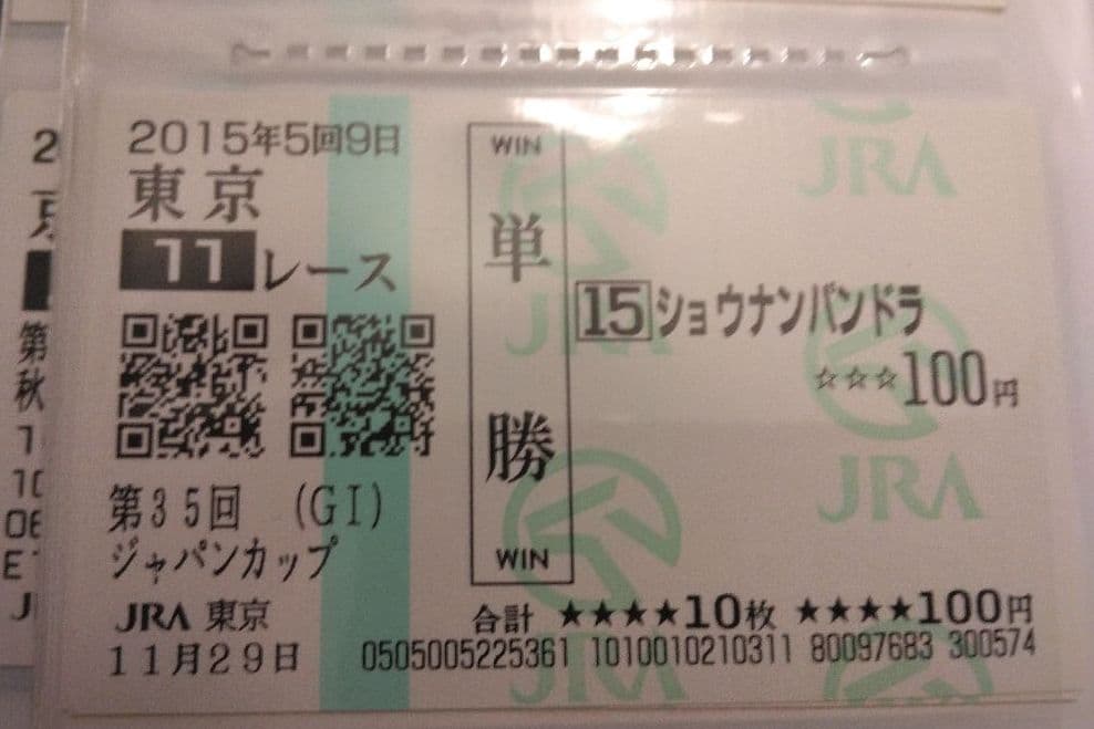 ショウナンパンドラ　JC 馬券