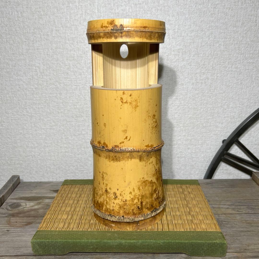 東大寺　二月堂焼印　竹花入　竹一重切花入れ　花器　茶道具