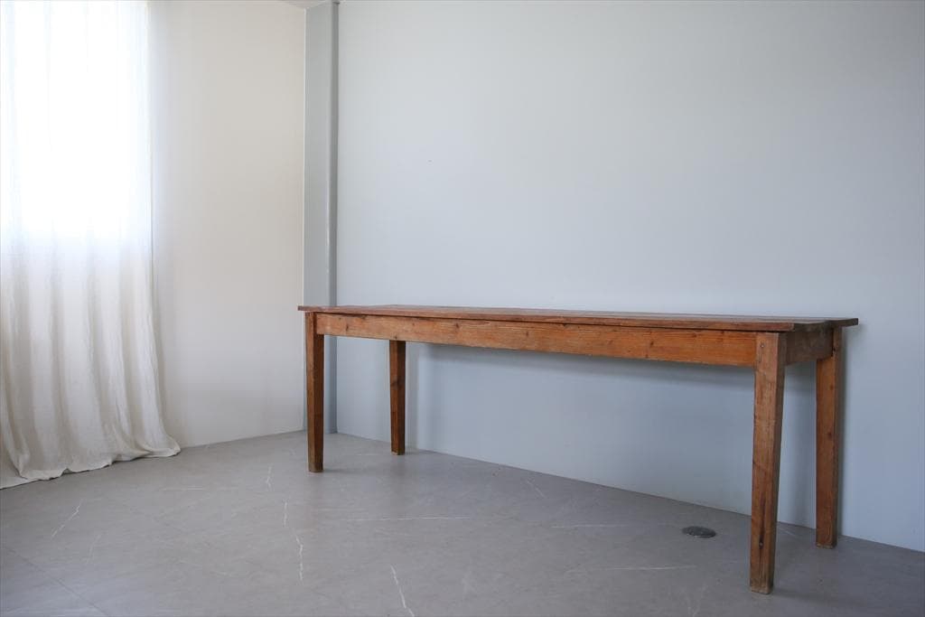 フランスアンティーク古木ダイニングテーブル/木製机/作業台/デスク(68-73)