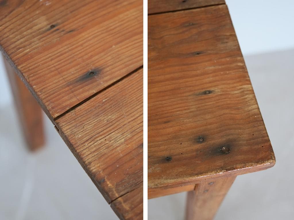 フランスアンティーク古木ダイニングテーブル/木製机/作業台/デスク(68-73)