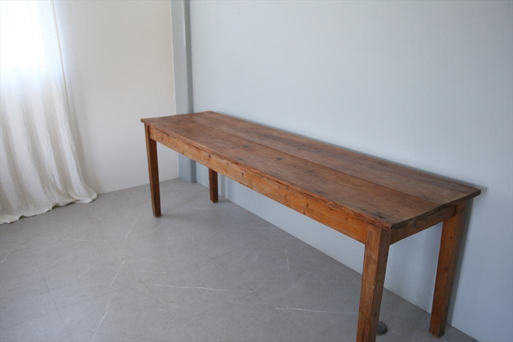 フランスアンティーク古木ダイニングテーブル/木製机/作業台/デスク(68-73)