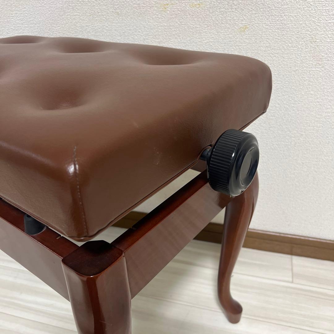 【中古極美品】ピアノ高低自在椅子・木目艶猫脚（送料込み）