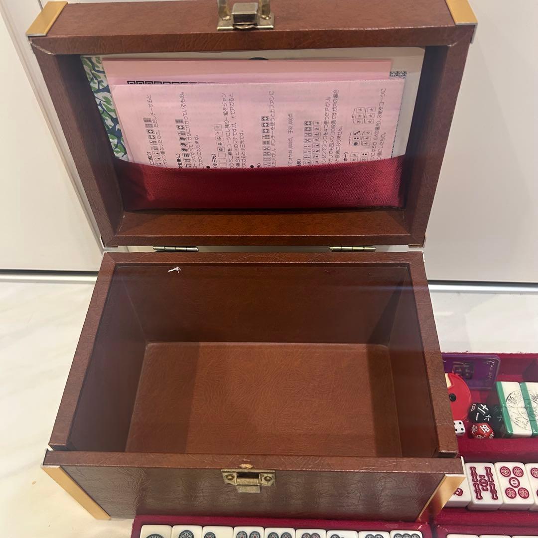 日本麻雀協会認定 麻雀牌 木箱入り レトロ ビンテージ ヒビあり