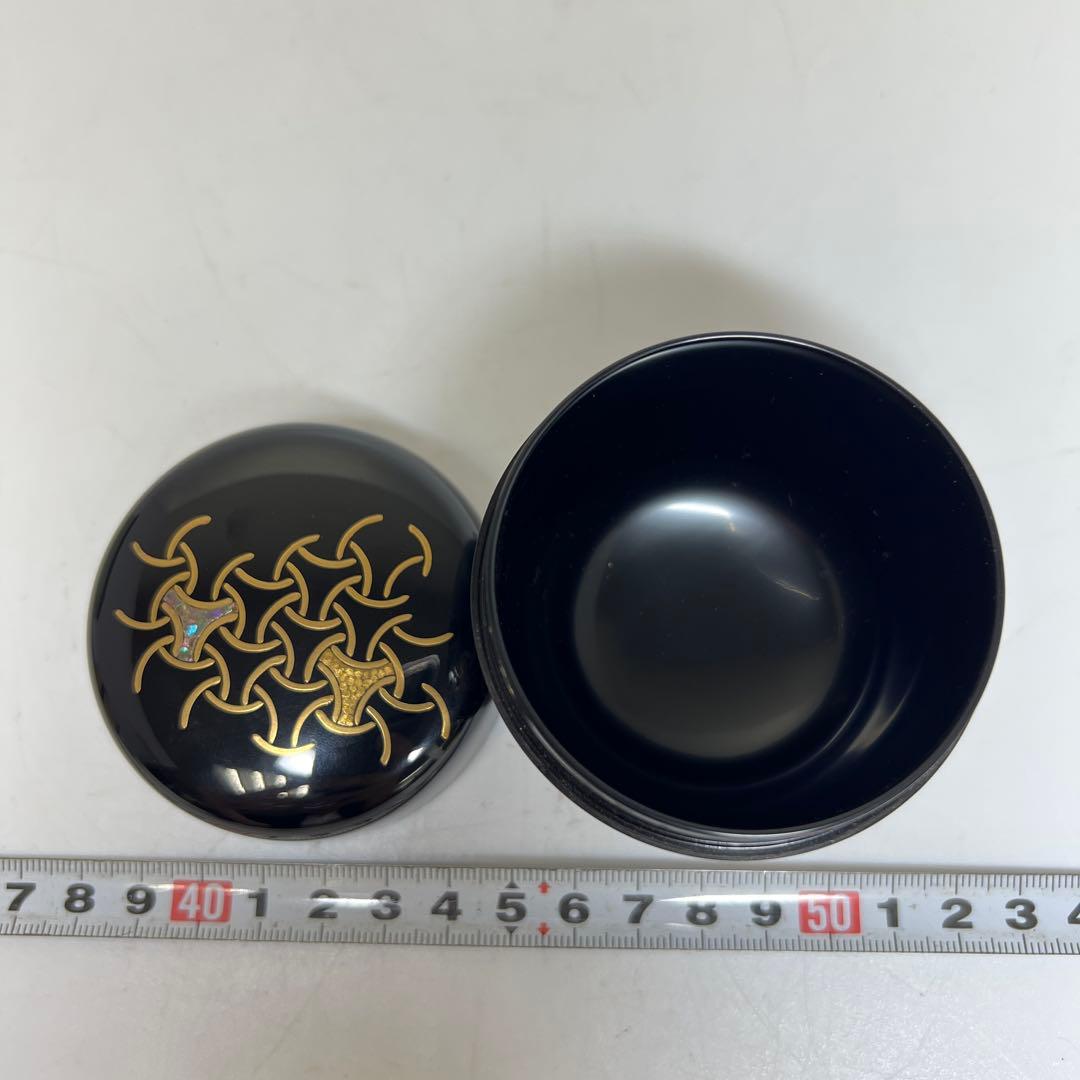 荒井喜峰　独楽継蒔絵　中棗　共箱　高さ約7㎝　東里7-1015☆2F