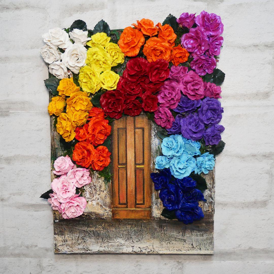 油絵 油彩 油彩画 絵 絵画 【rose door】