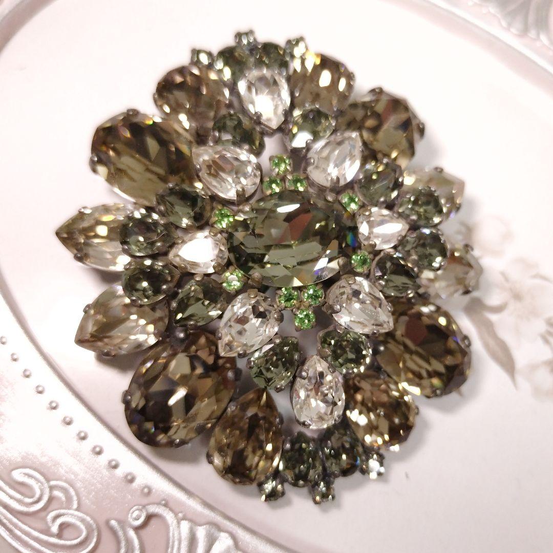 ✨激レア 美品 ＦＯＸＥＹ ブローチ　EKA TERINA　ブラウン グリーン