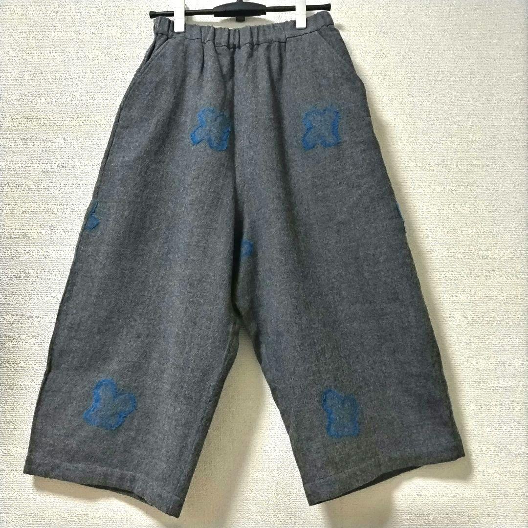 CRESCENT　ワイドパンツ　ウール　ジャガード織り