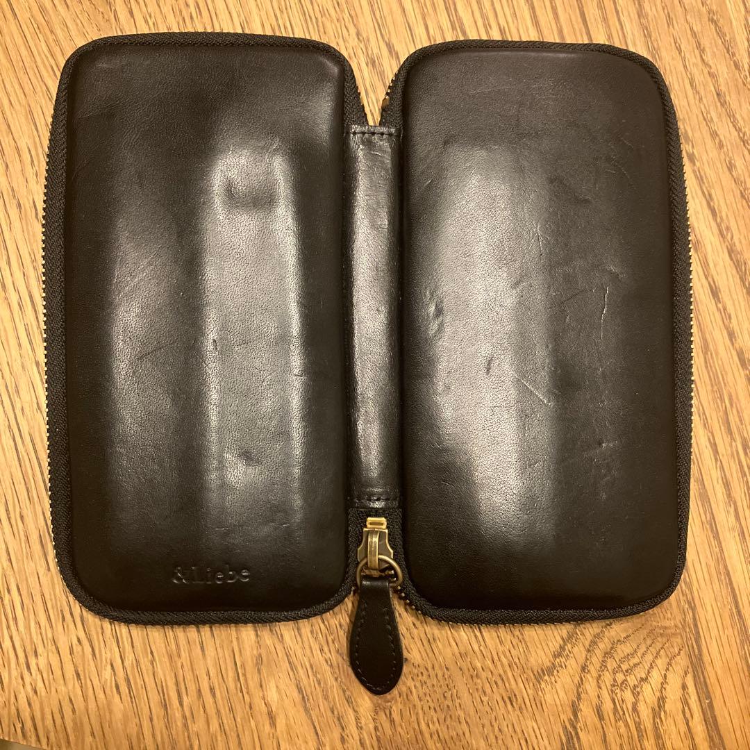&Liebe ジップペンケース スムースブラック
