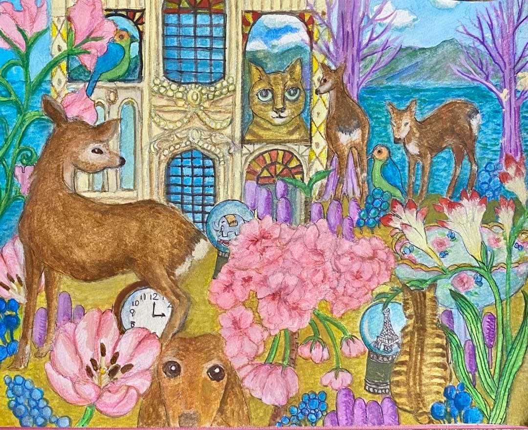 いろどりちゃん の水彩画　原画　額入り