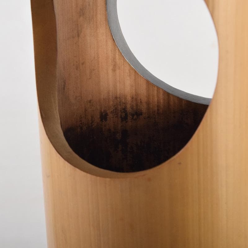 茶道具　竹花入　花筒　銘「萬歳」　在銘　極め箱　C　8328