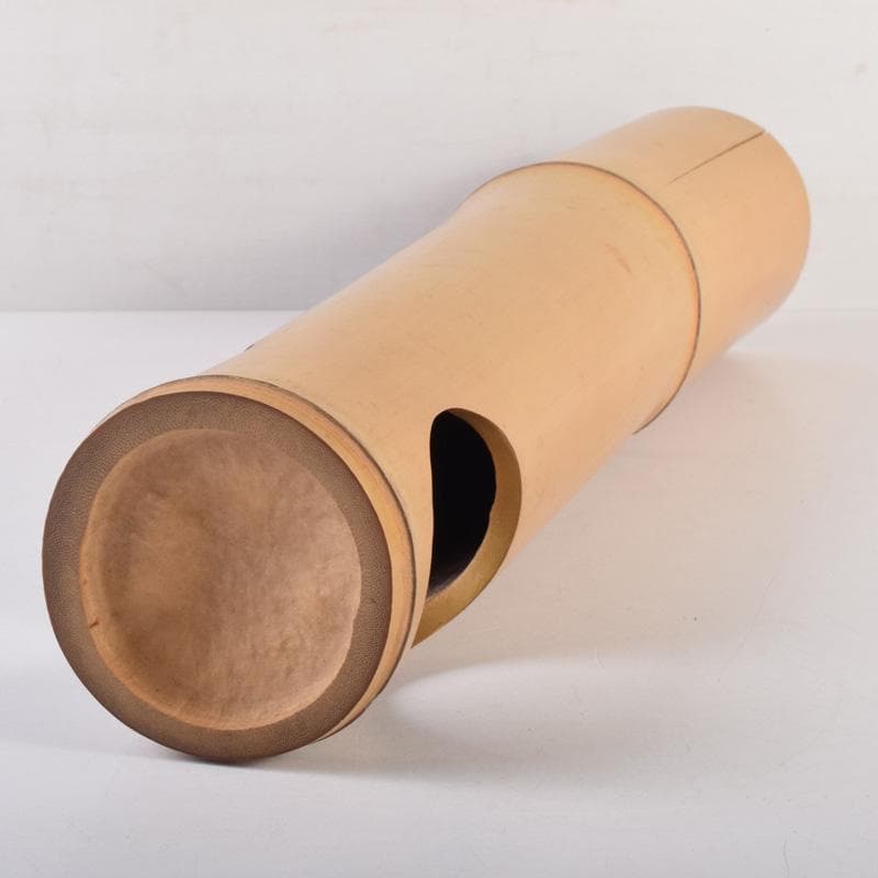 茶道具　竹花入　花筒　銘「萬歳」　在銘　極め箱　C　8328