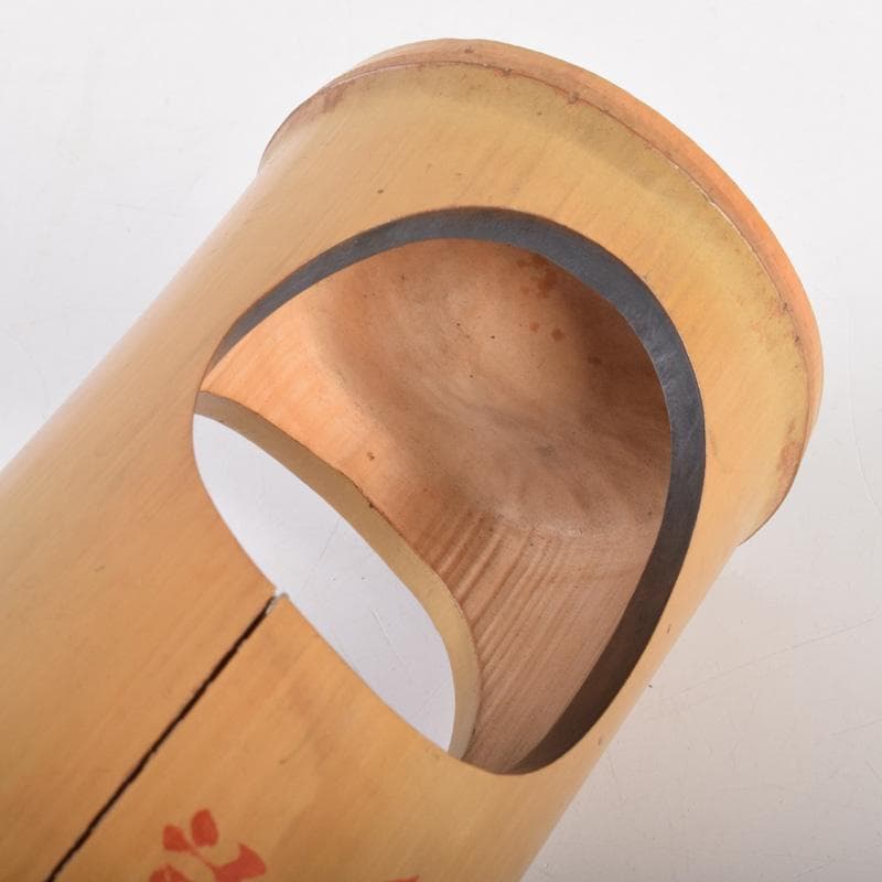 茶道具　竹花入　花筒　銘「萬歳」　在銘　極め箱　C　8328