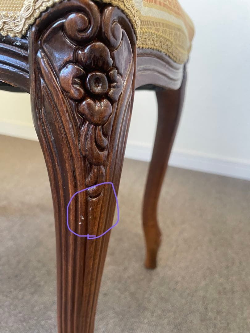 専用商品 クラシカル 猫脚 高級ドレッサースツール イタリア製