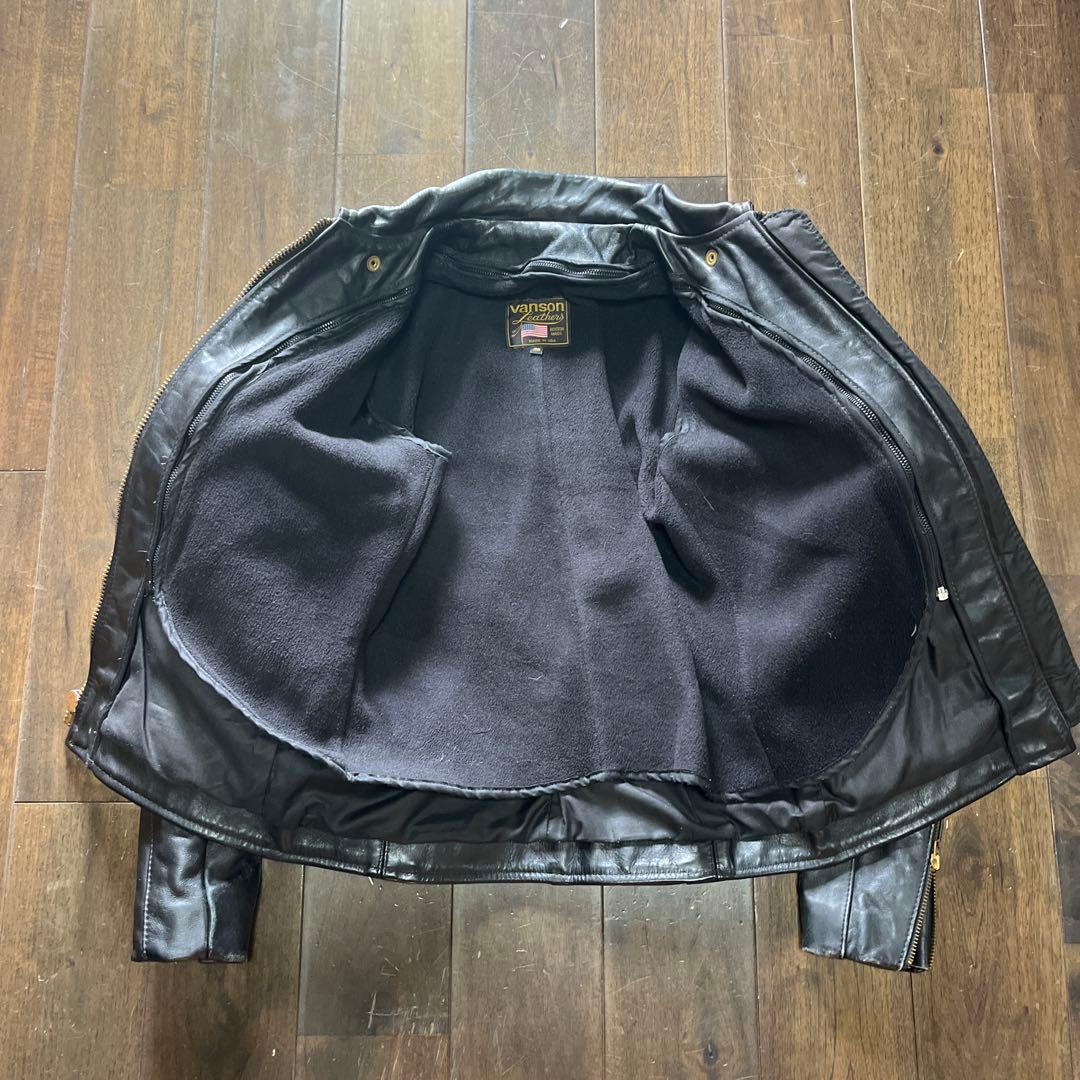 VANSONバンソン　シングルライダースジャケット
