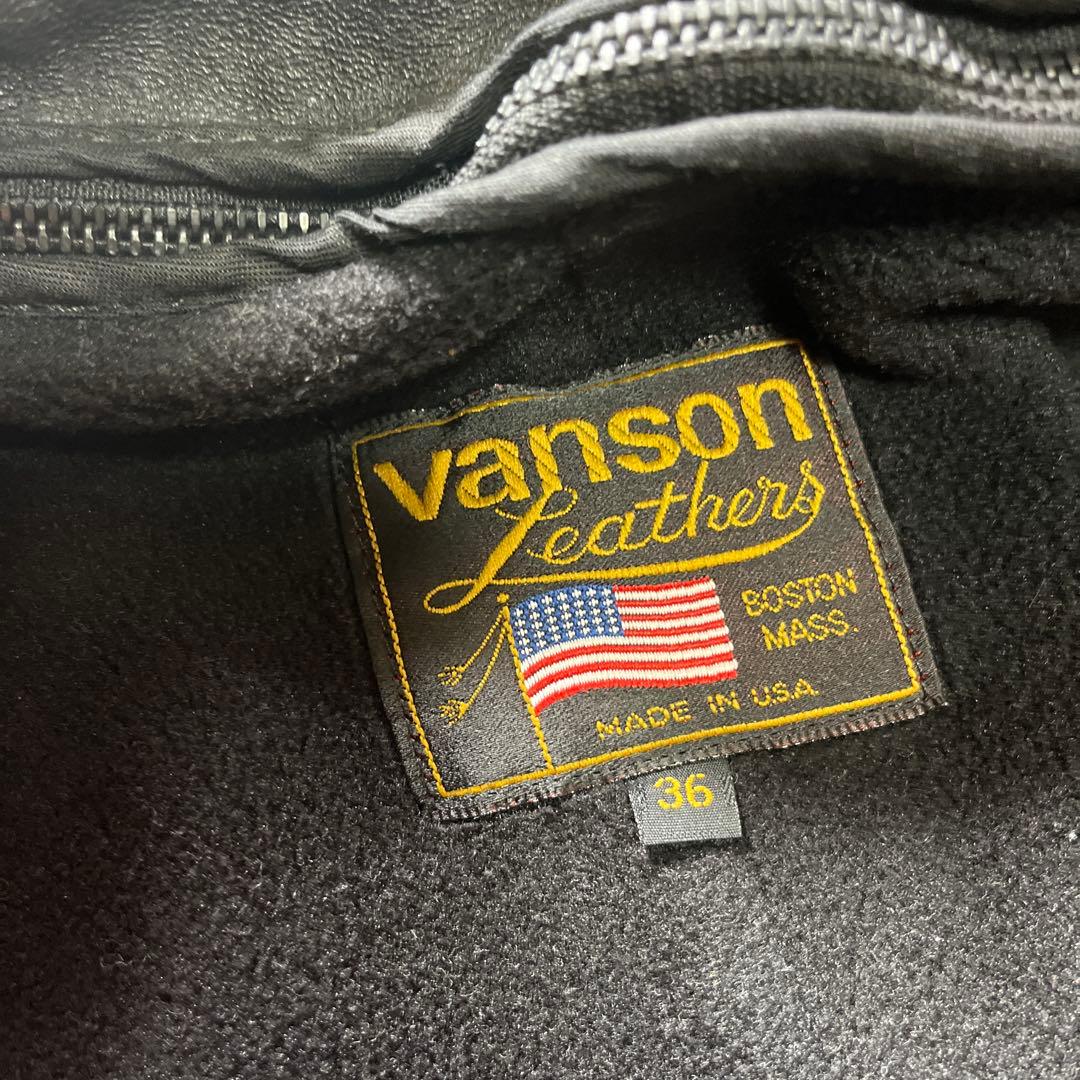 VANSONバンソン　シングルライダースジャケット