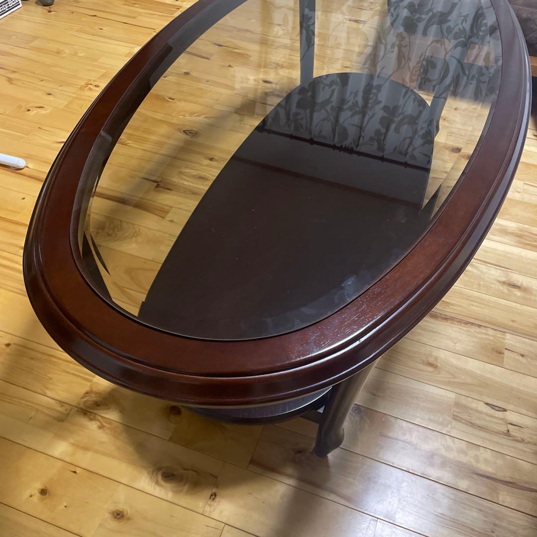 美品　マルニ木工 オーバル 木製センターテーブル 楕円形 クラシカル ビンテージ