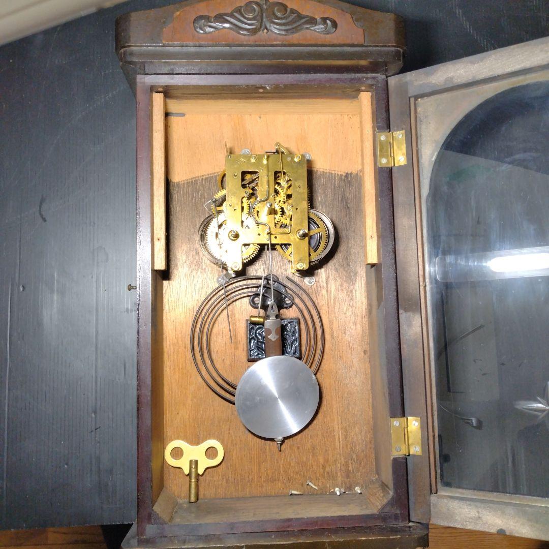 値下！分解ムーブメント洗浄注油動作確認！meiji ゼンマイ 振り子時計 可動品