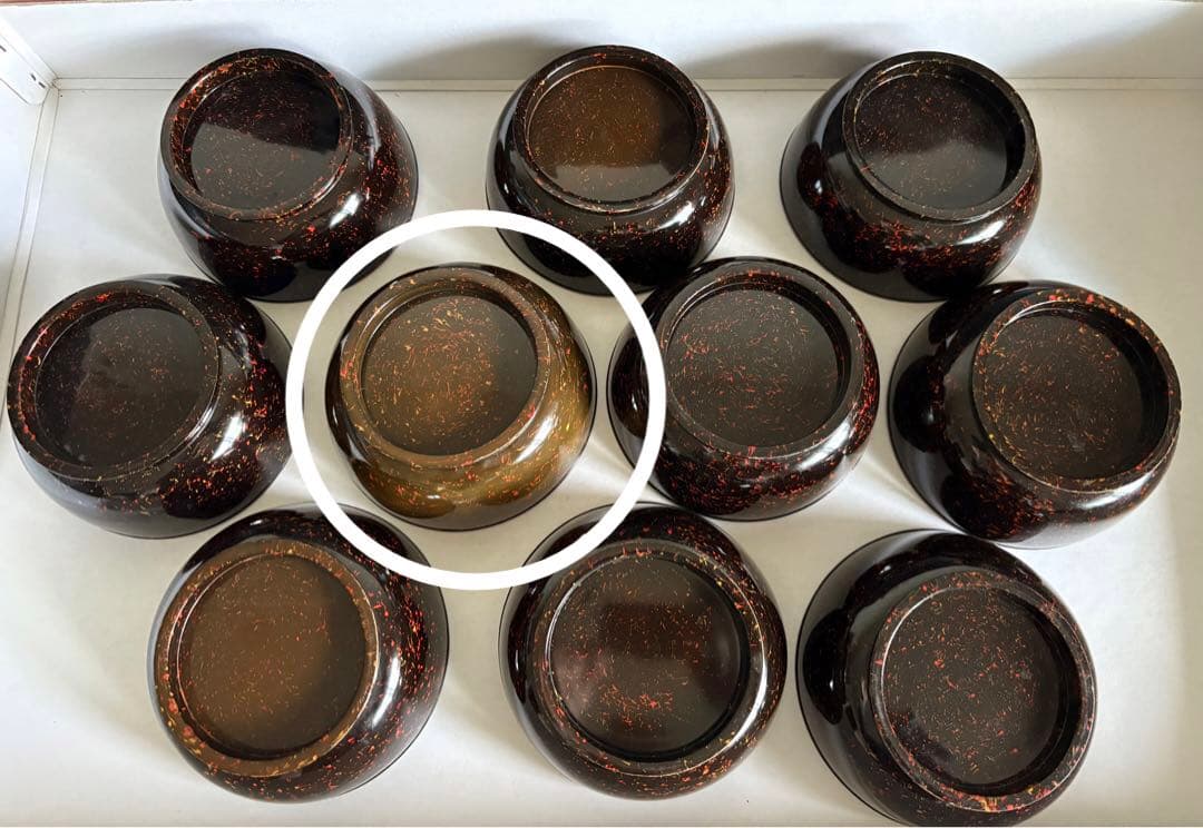 輪島塗漆器　椀　内桐巻繪　菓子椀　 拾人前入　蒔絵　10客　訳あり