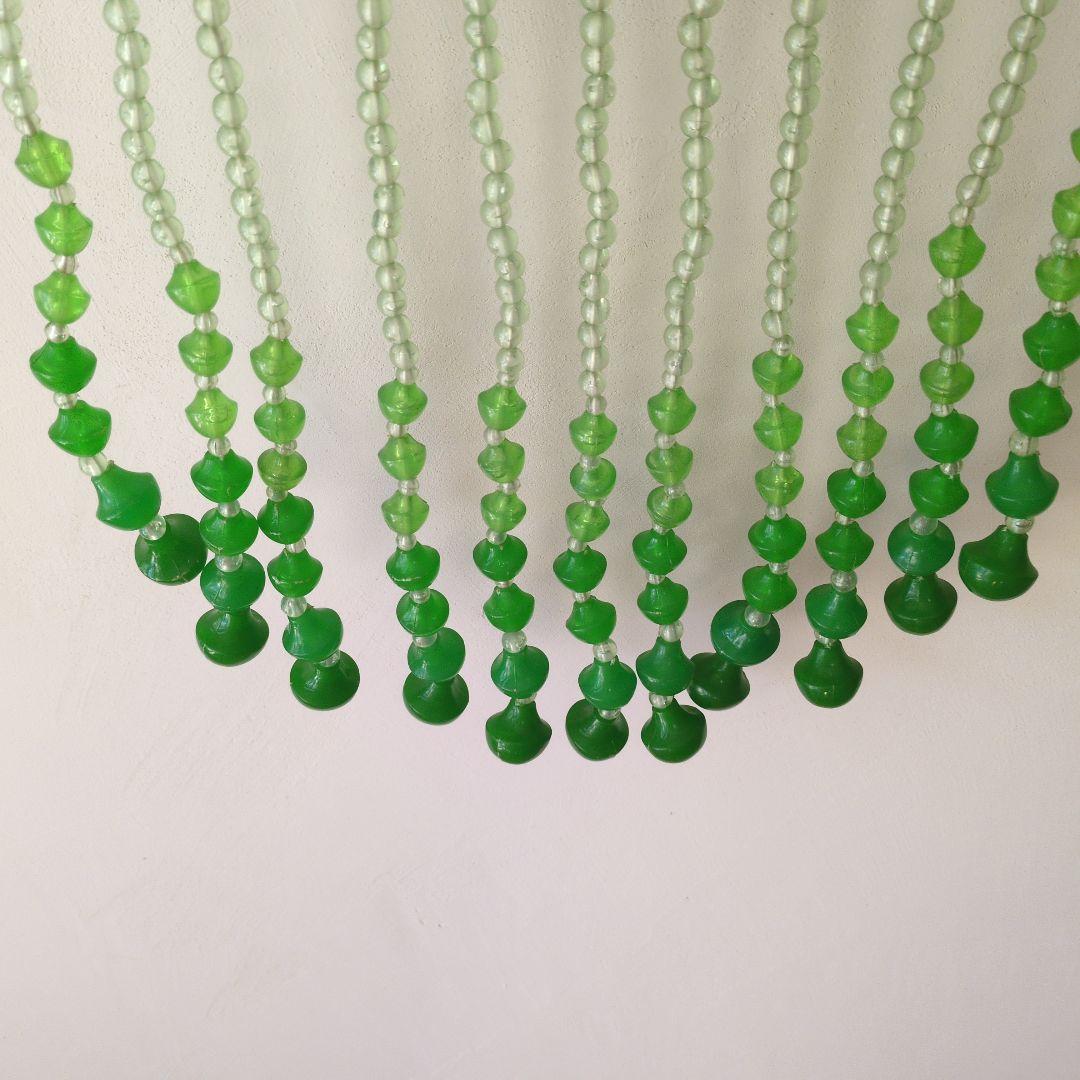 昭和レトロ緑色 珠のれん！