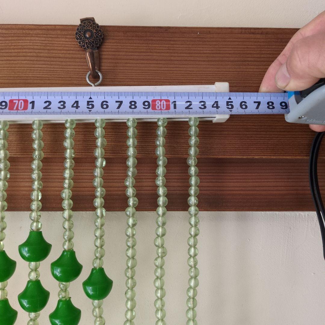 昭和レトロ緑色 珠のれん！