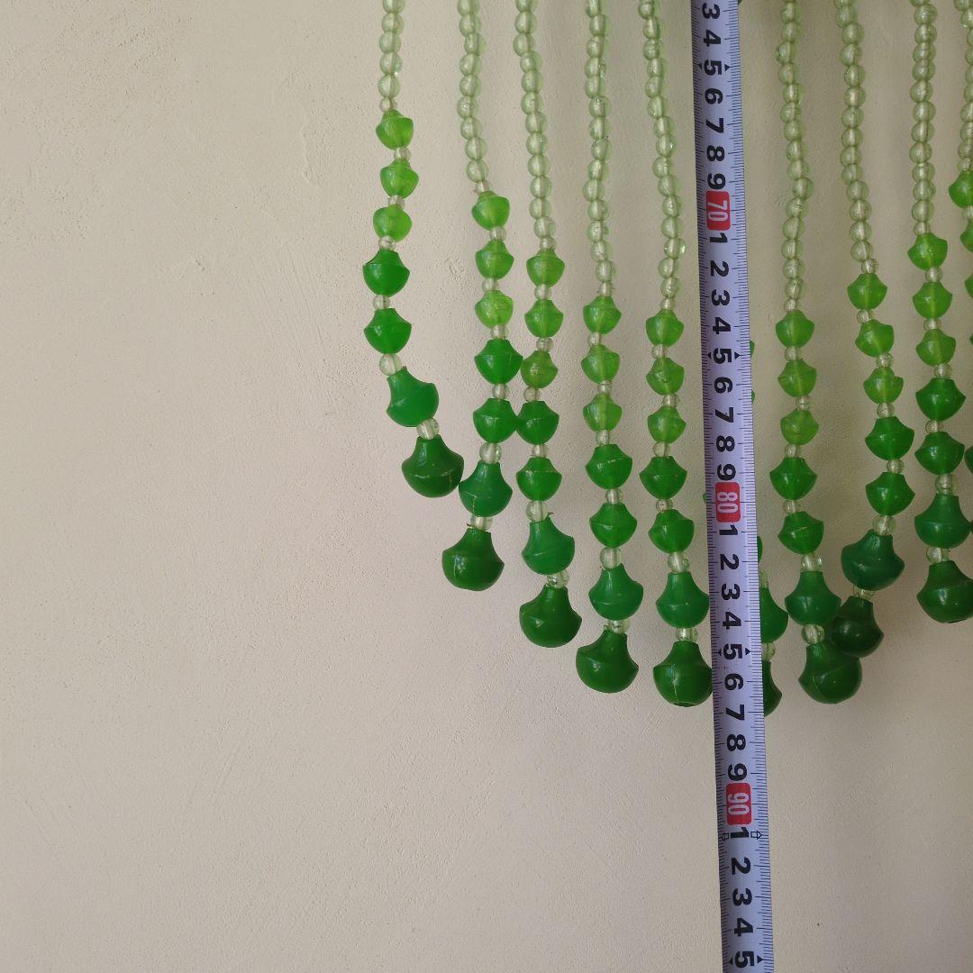 昭和レトロ緑色 珠のれん！