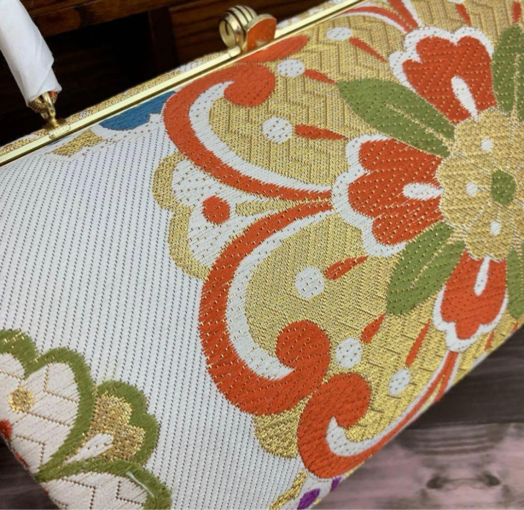 ☆1050✨振袖や訪問着などに✨有名ブランド 西陣織 草履バッグ 箱入り　L