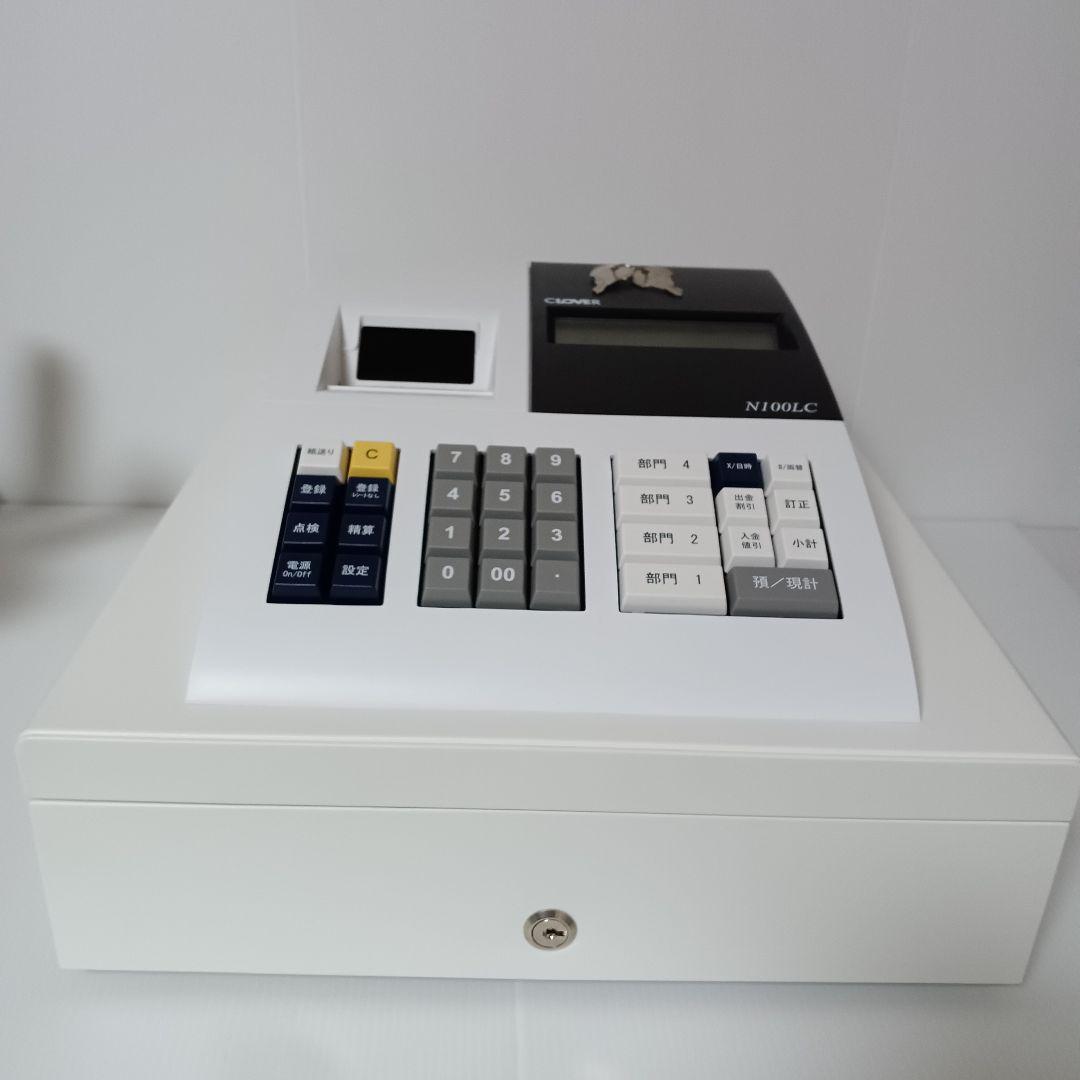 美品 動作品 鍵付き CLOVER 電子レジスター N100LC レシート