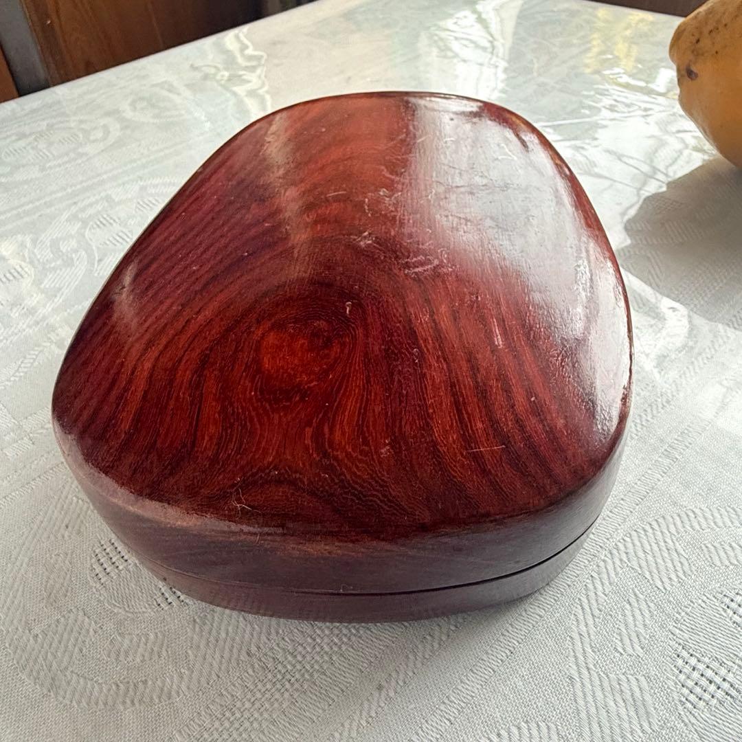 超限定出品18日20時‼️旧家蔵出端渓硯『梅雀陽刻硯』」唐木箱と蓋証明書付1点⑤