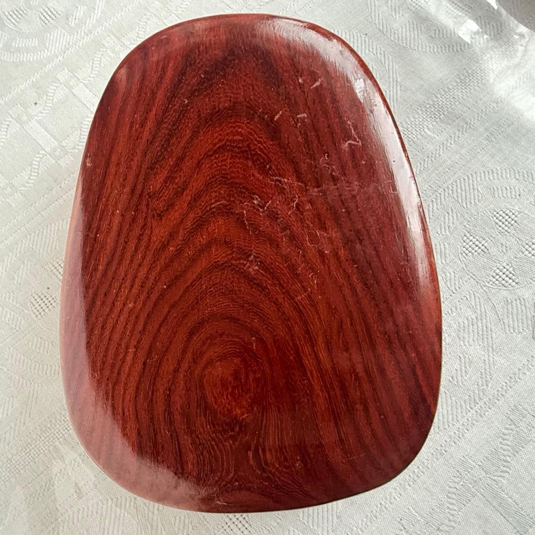 超限定出品18日20時‼️旧家蔵出端渓硯『梅雀陽刻硯』」唐木箱と蓋証明書付1点⑤