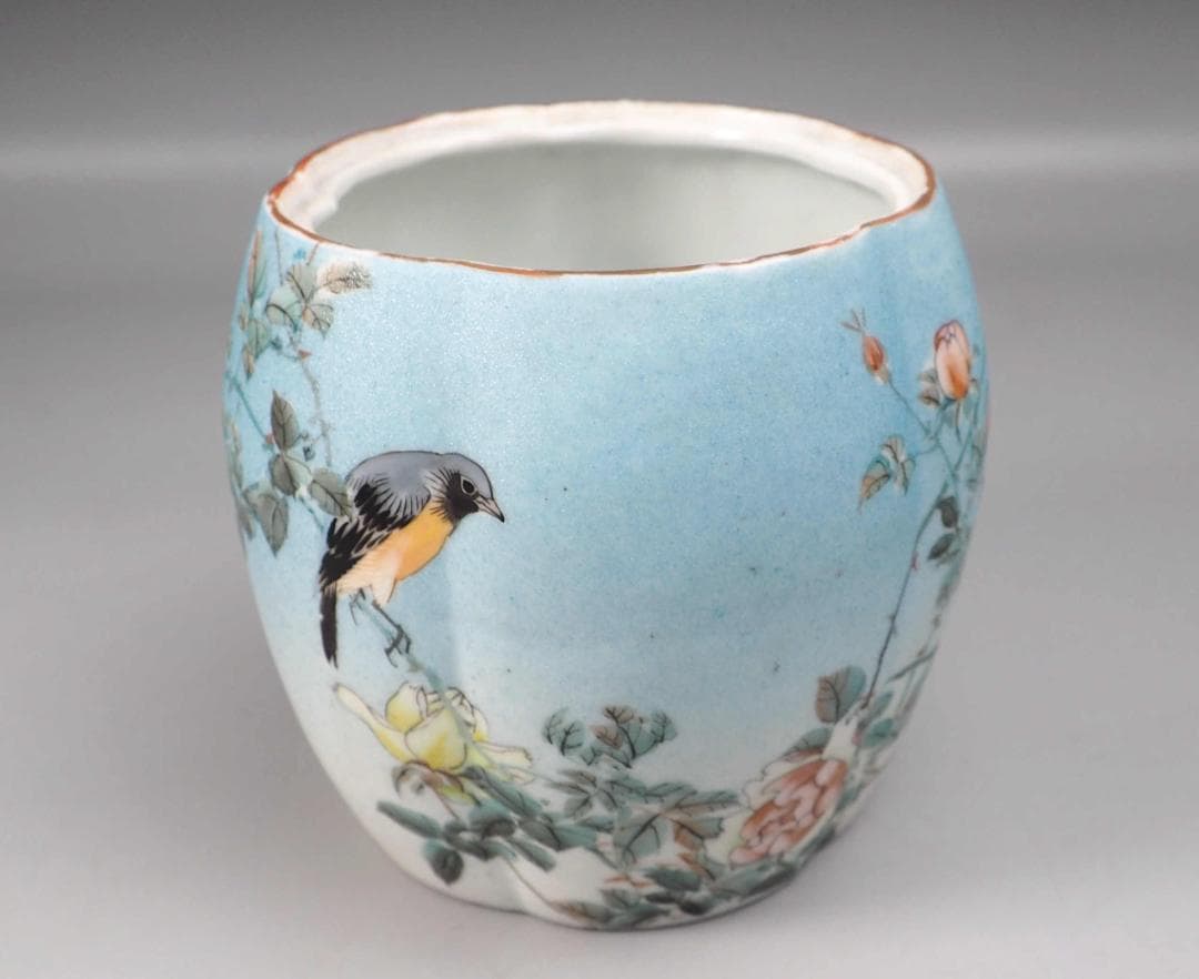 幻の石目焼水指　竹内忠兵衛　明治　底部に書き銘「専売特許二二五二五一五」