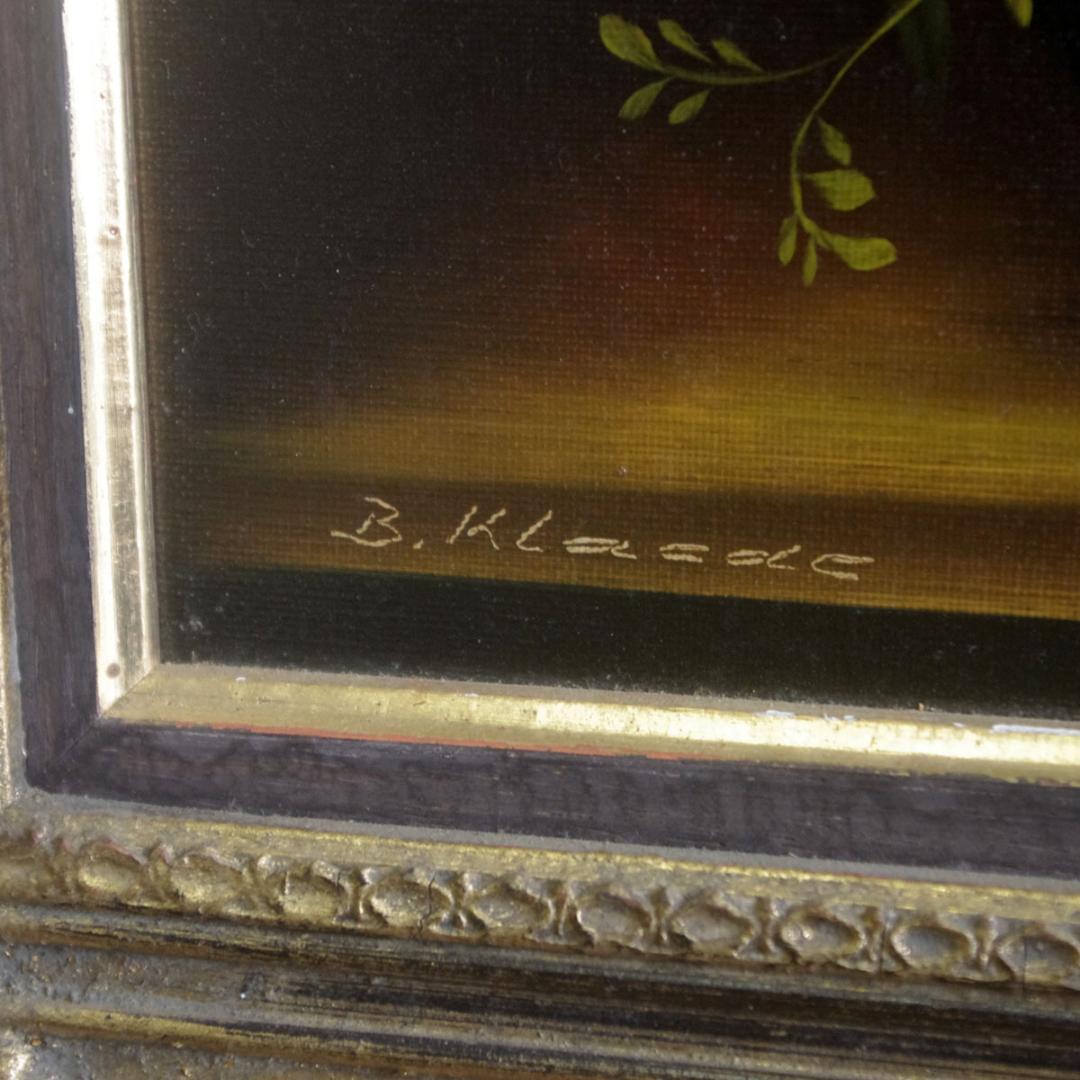 B.Klaede 「美しい花のブーケ」 肉筆 原画 アクリル画 バロック様式