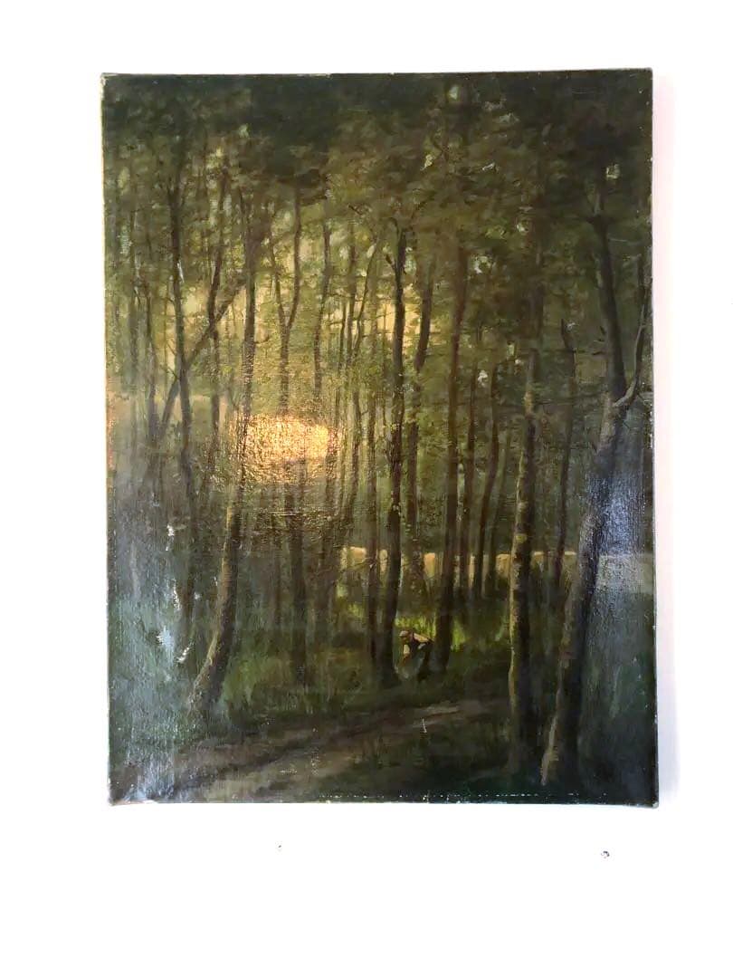 フランス　アンティーク　絵画　油絵