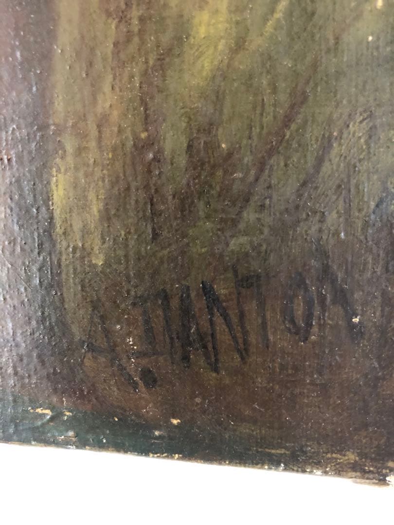 フランス　アンティーク　絵画　油絵