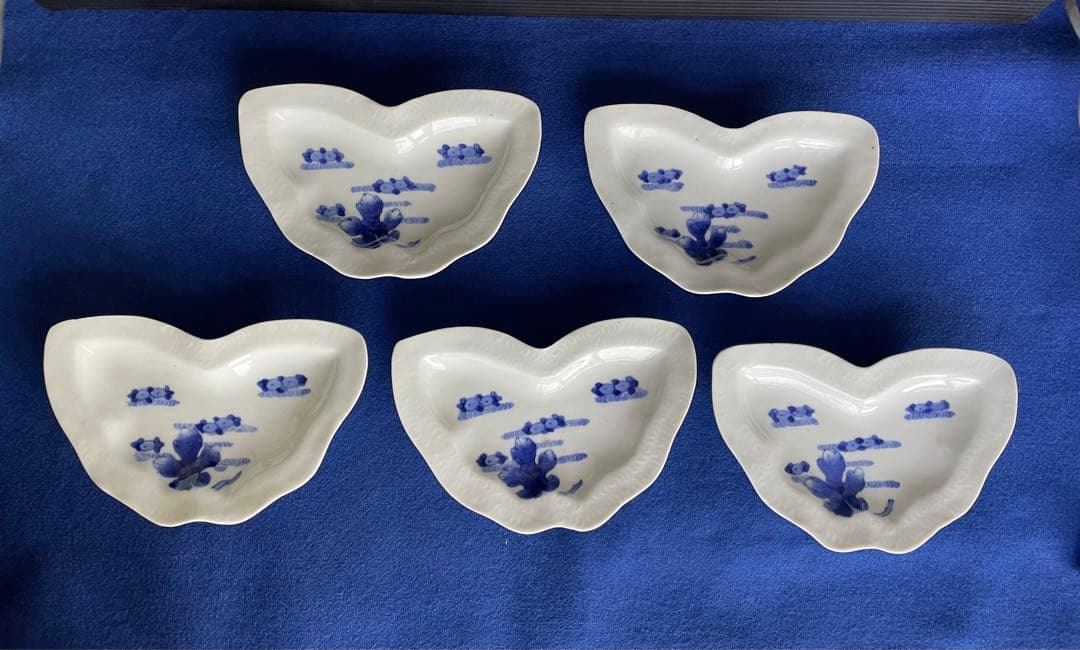 皿　伊万里染付皿　蝶形皿　5枚セット