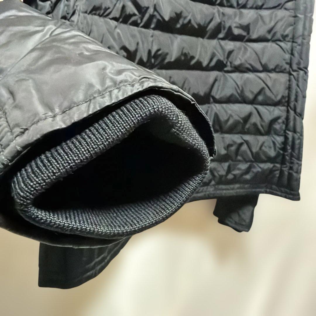 ロ*口様 モンクレール レザー×ナイロン ダウン ライダース ジャケット BAH