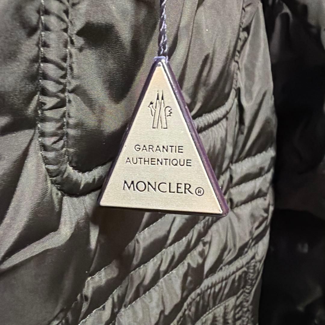 ロ*口様 モンクレール レザー×ナイロン ダウン ライダース ジャケット BAH