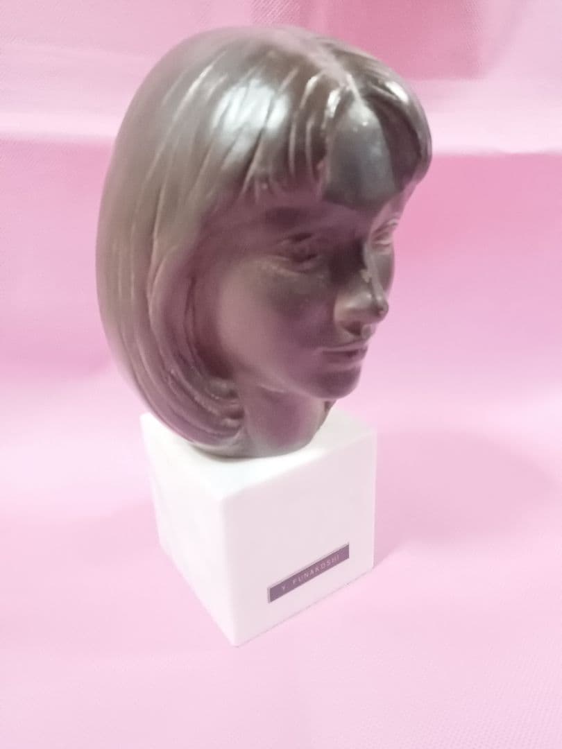 船越保武作　ブロンズ像　\"K嬢\"　銘有　高さ21センチ 彫刻オブジェ