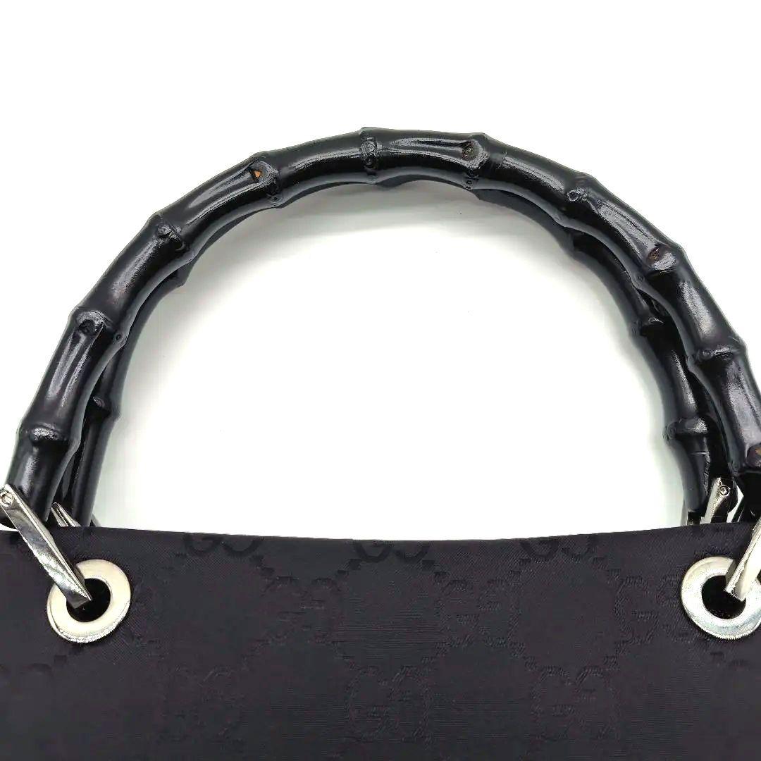 Gucci 　グッチ　GGパターン　バンブー 　ハンドバッグ 黒
