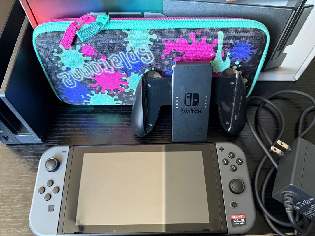 Nintendo Switch 本体 グレー SDカードとスプラトゥーンケース付