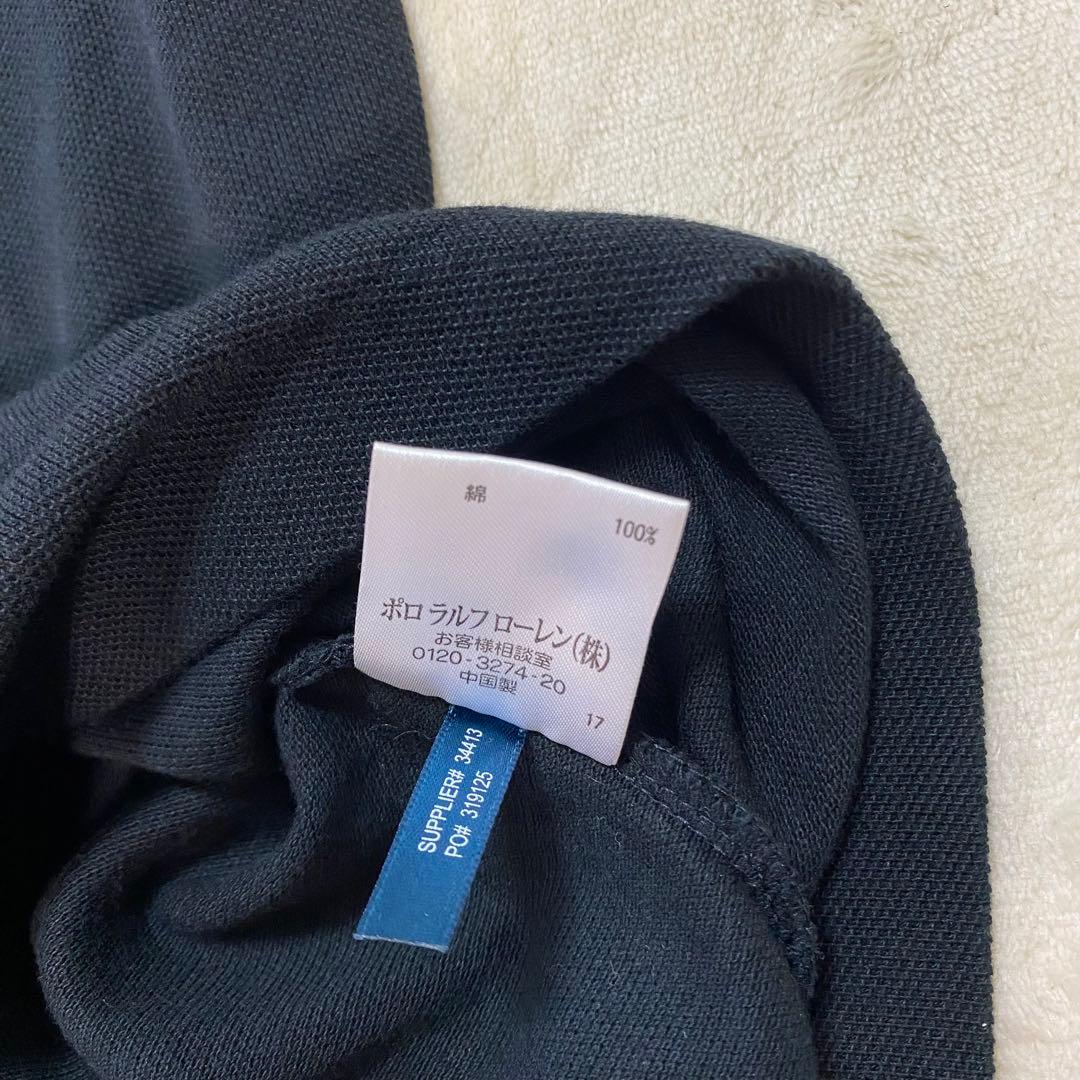 新品 ラルフローレン ポロシャツ ビッグポニー ビーズ刺繍 S ブラック