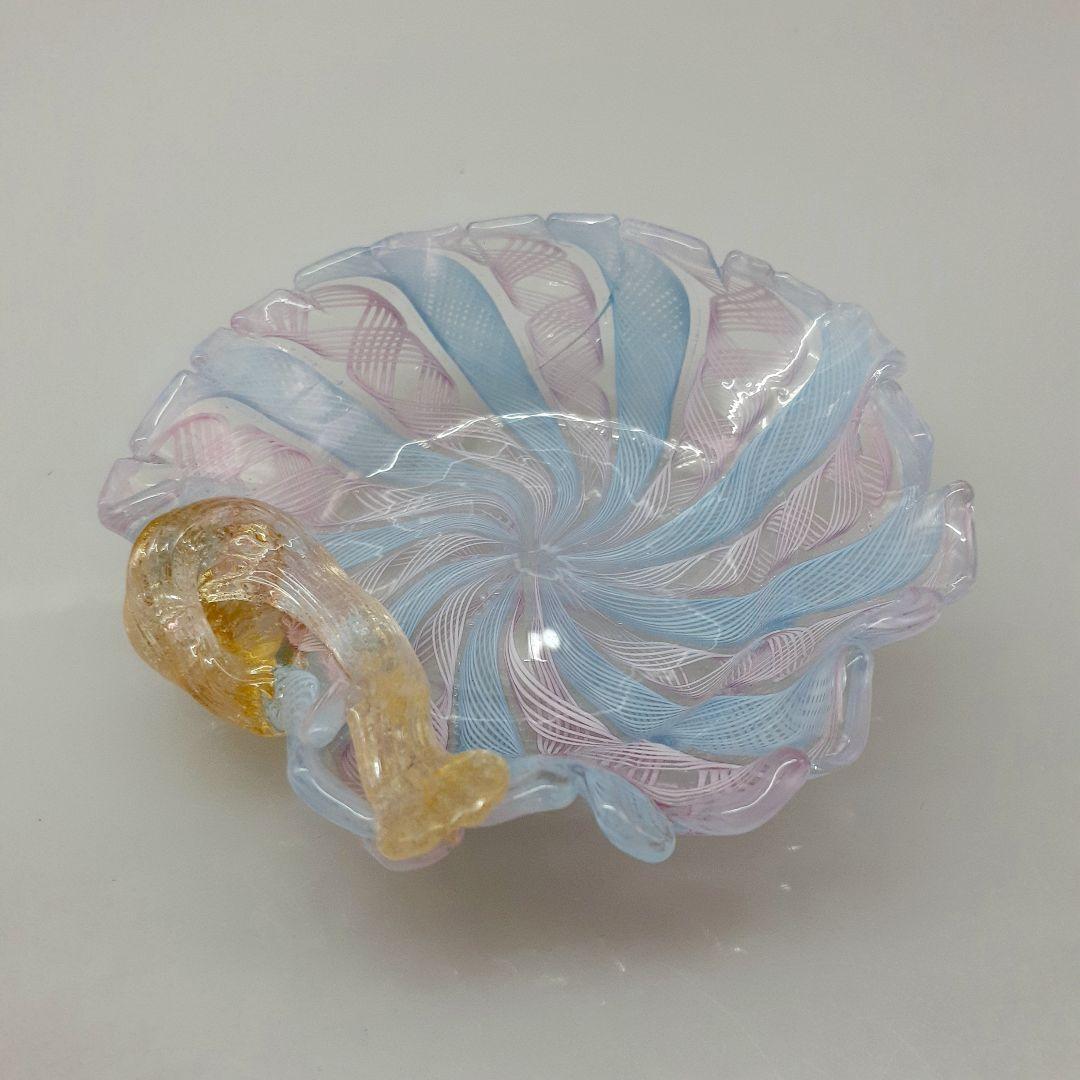 MURANO ムラノ 金彩 レース 木葉 モチーフ 皿