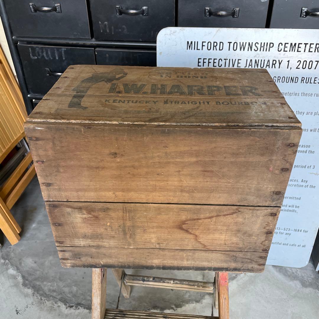 I.W.HARPER ヴィンテージ 木箱 wooden box ウッドボックス