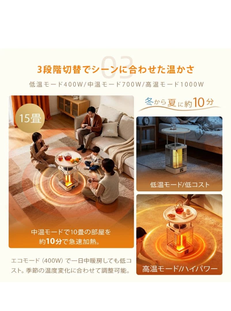 電気ヒータースタンド型