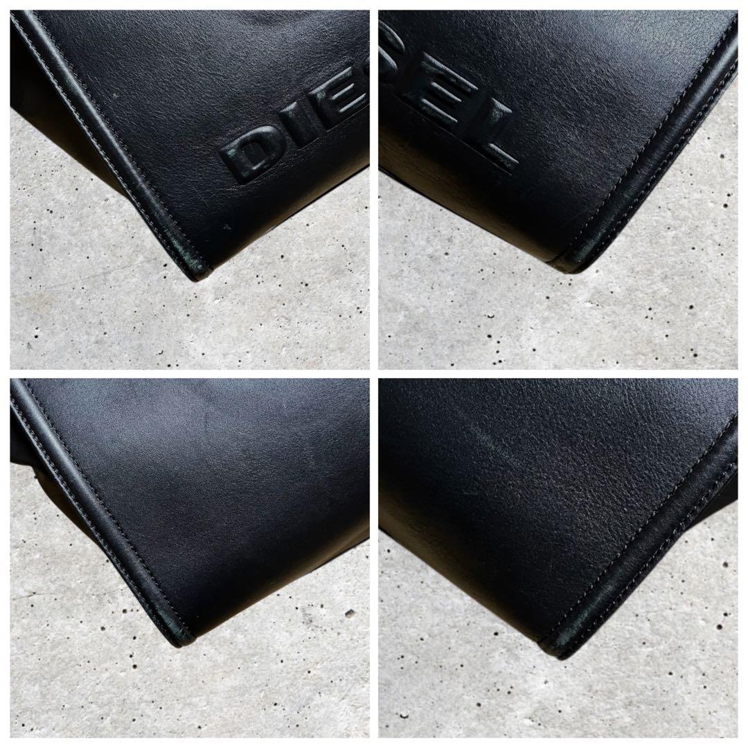 良品　ディーゼル　ハンドバッグ　レザー　エンボス　BADIA 腕掛け　黒