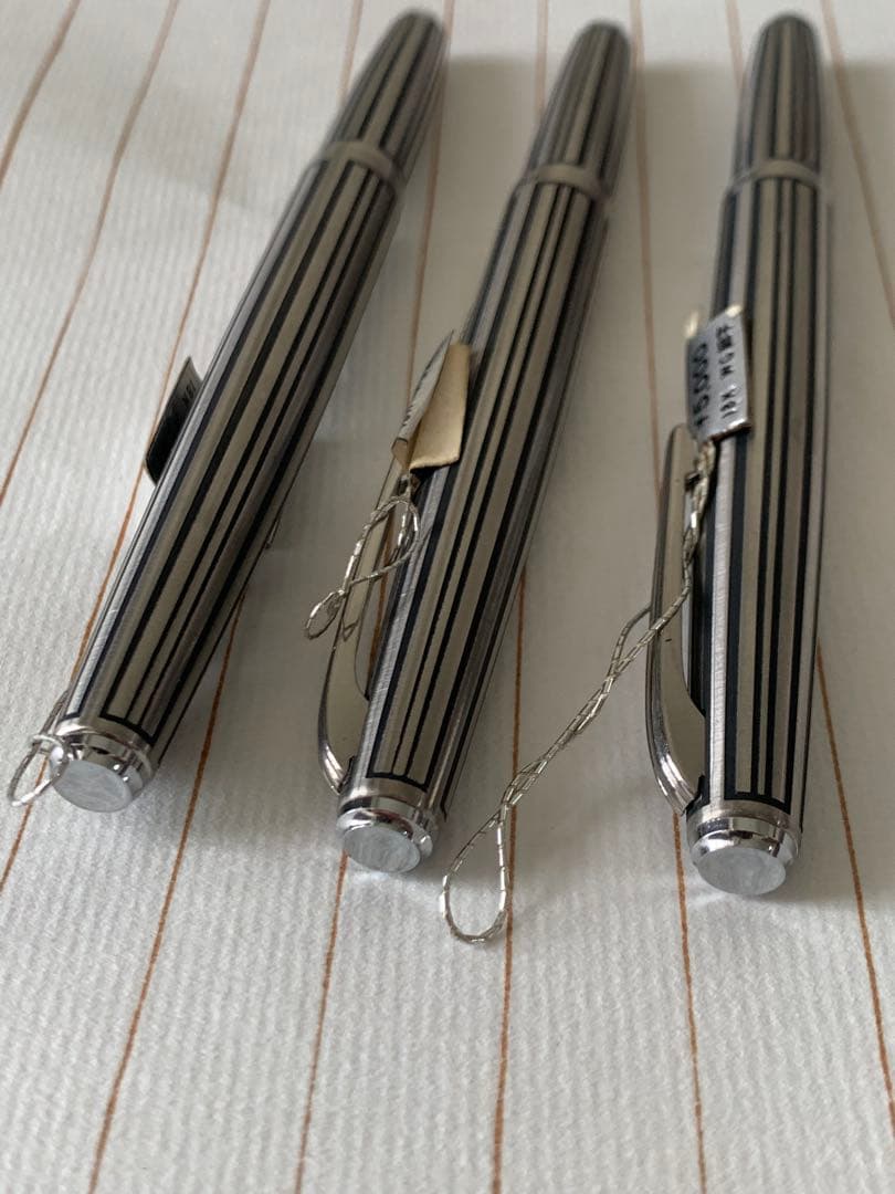 廃番 プラチナ 蝕刻 万年筆 18K WG 3本まとめ