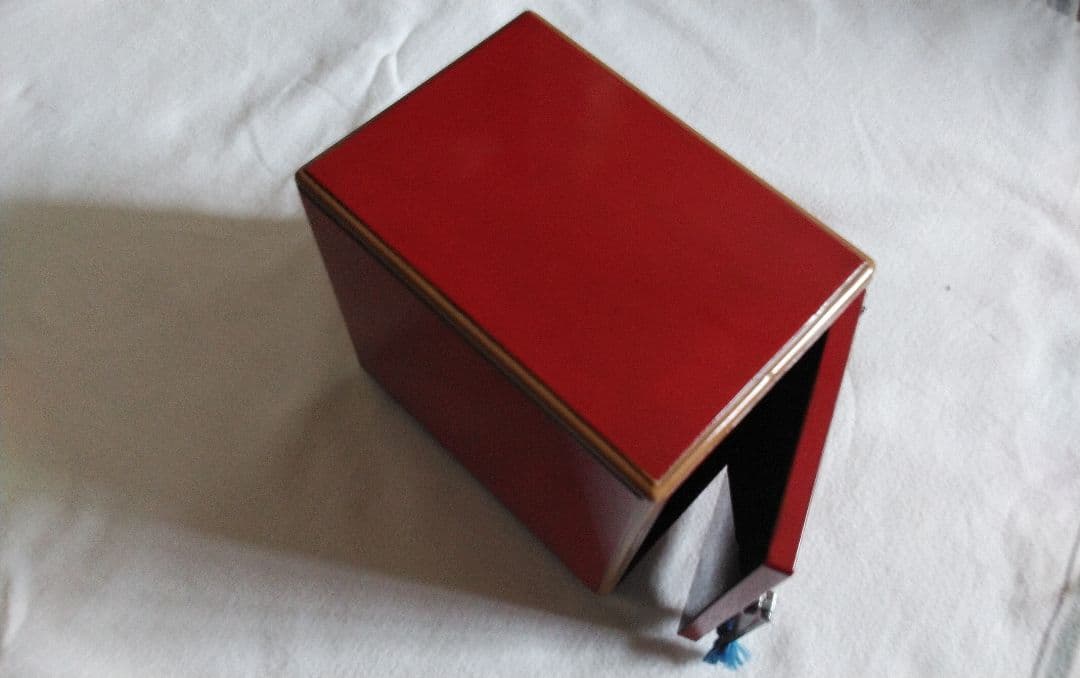 本漆塗り、浮世絵美人画小物入れ【昭和天皇へ作品献上者の作品】