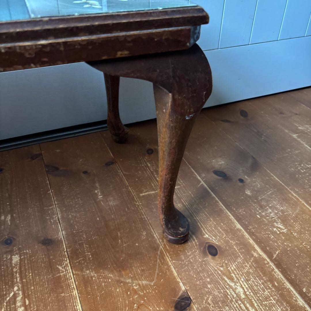 アンティーク　タイルトップ　ミニテーブル